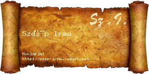 Szép Irma névjegykártya